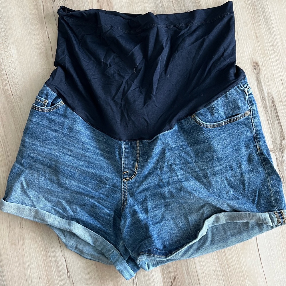 Maternity jean shorts
